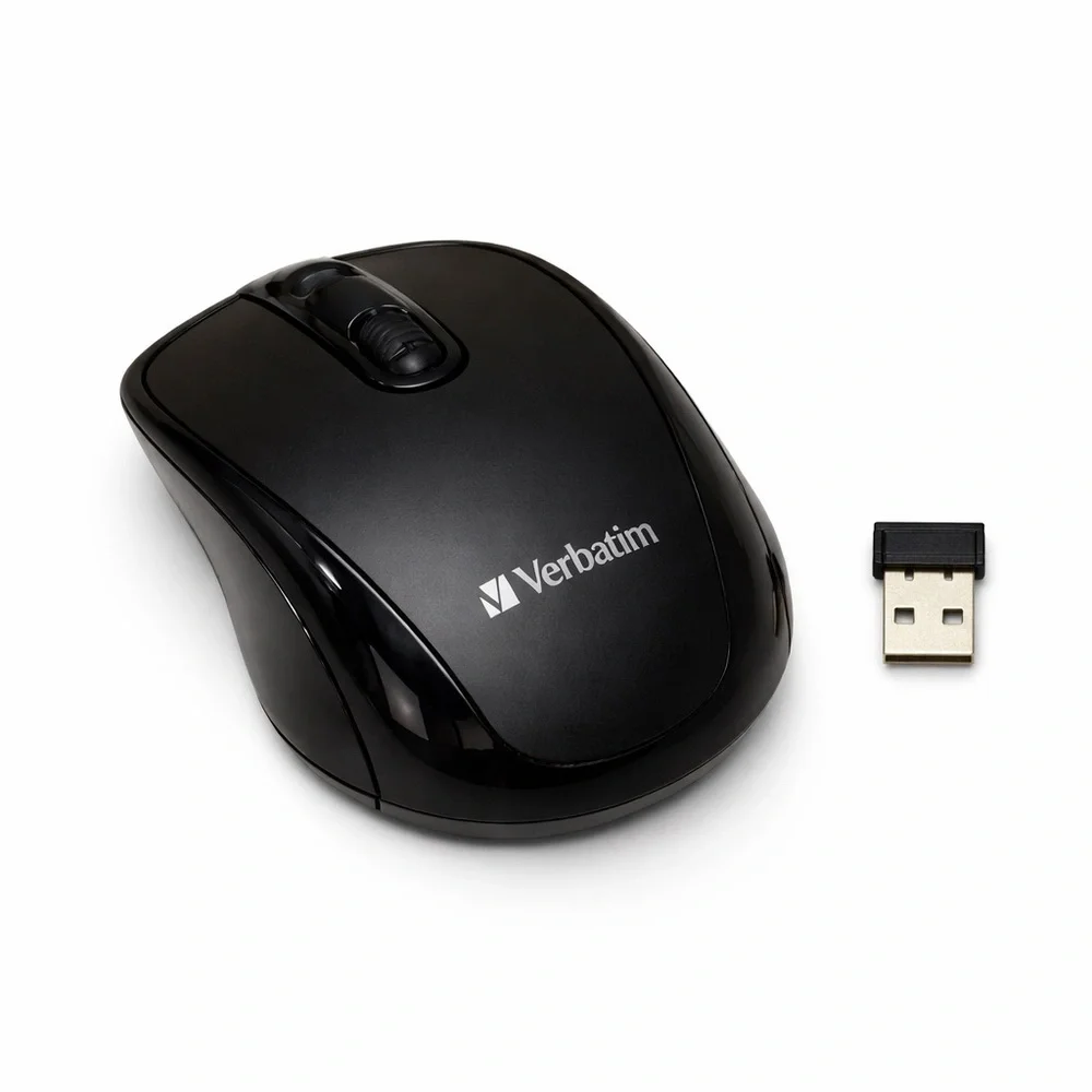 Verbatim Wireless Optical Mouse w/ USB Nano Receiver – Black